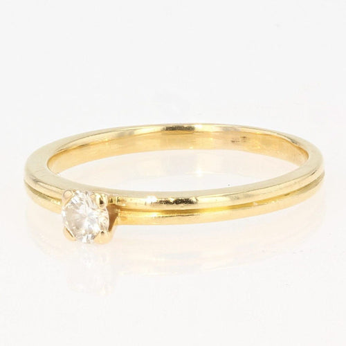 Bague 54 Petit solitaire diamant sur or jaune 58 Facettes 21-316