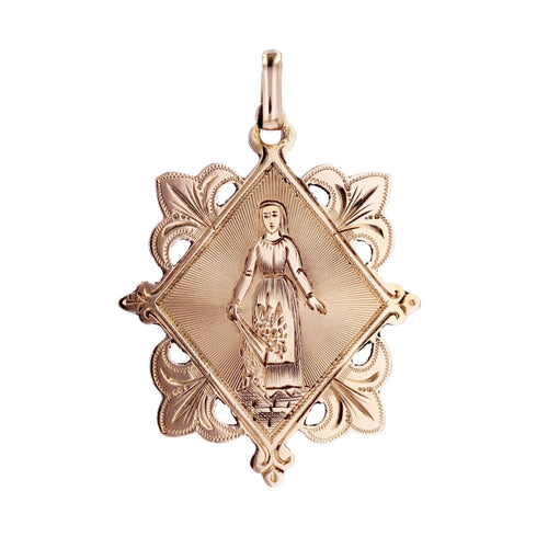 Pendentif Médaille or rose Sainte Germaine 58 Facettes CVP71