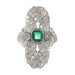 Ring 54 Art Deco diamond ring, emerald 58 Facettes 22151-0121