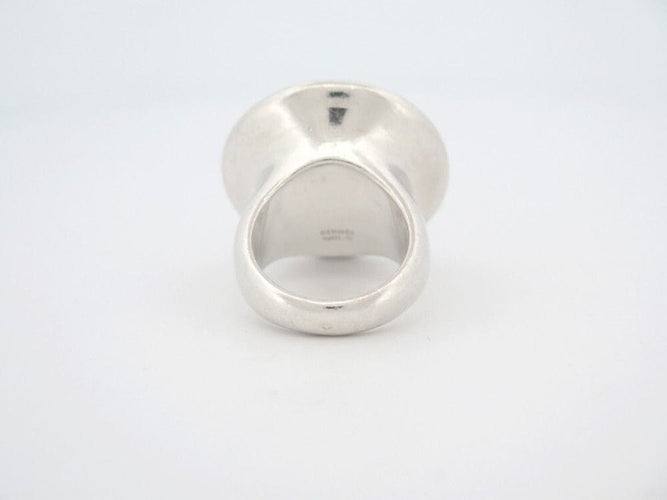 Bague 53 rare bague HERMES ex libris logo taille 53 en argent massif 925 29gr 58 Facettes 251496