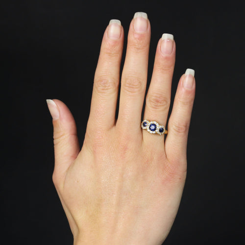 Bague 54 Bague ancienne saphirs diamants 58 Facettes 22-610