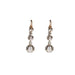 Art Deco Dormeuses earrings with 3 white stones in white gold 58 Facettes