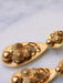 Earrings Old “vine leaf” sleeper earrings in gold 58 Facettes