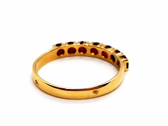 Bague 52 Bague Demie alliance Or jaune Rubis 58 Facettes 1292149CN