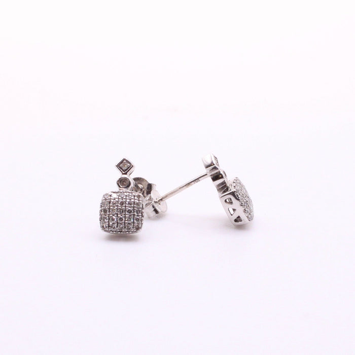 Boucles d'oreilles Boucles d’oreilles pavage diamants or blanc 58 Facettes