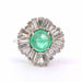 Ring 53 Ring White gold Emerald cabochon Diamonds 58 Facettes 24905