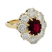 Ring 56 Ruby, diamond, yellow gold pompadour ring. 58 Facettes 31967