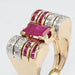 Ring 55 Ruby and diamond tank ring 58 Facettes 21-557