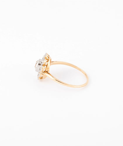 Bague Bague marguerite ancienne en or et diamant 58 Facettes
