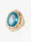 Bague 49 Importante Bague Chevalière, Topaze Bleue & Diamants, Or Jaune 58 Facettes