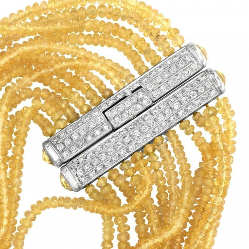 Collier Collier Repossi or blanc saphirs jaunes diamants 58 Facettes 63700104