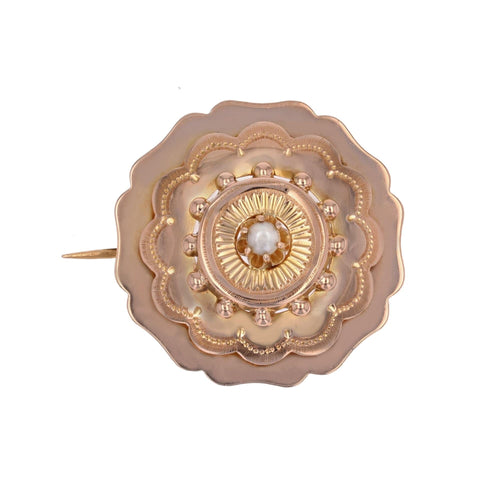 Broche Broche de col ancienne or rose perle 58 Facettes 13-074