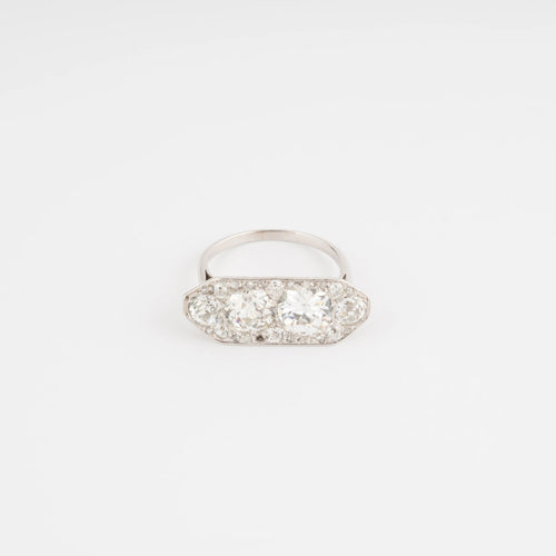 Bague Bague Art Déco rectangulaire Diamants 58 Facettes 1