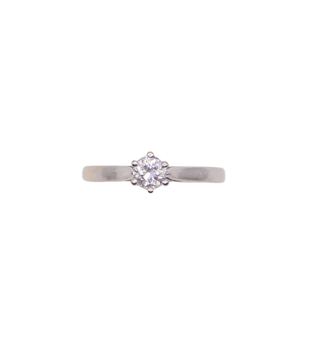 Bague Solitaire or blanc, diamant 58 Facettes
