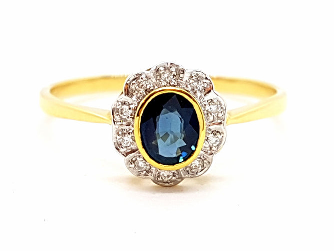 Bague 56 Bague Or jaune Saphir 58 Facettes 06321CD