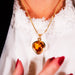 Citrine and Yellow Gold Heart Pendant 58 Facettes 64700151