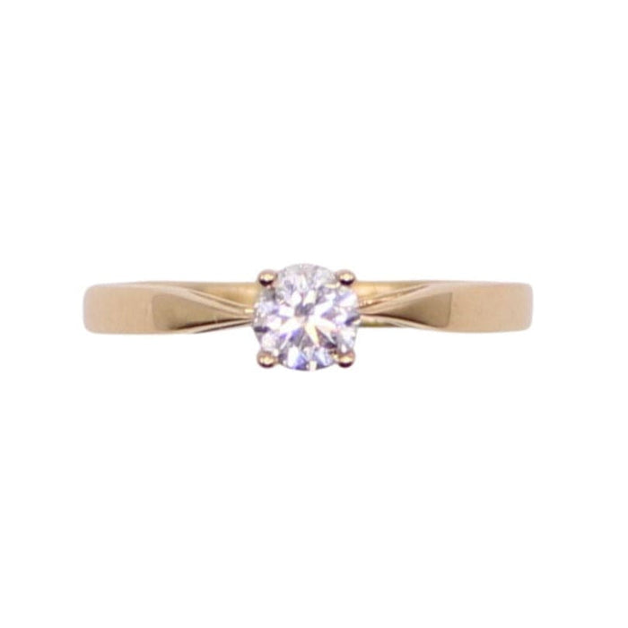 Bague Solitaire en Or jaune, diamant 58 Facettes