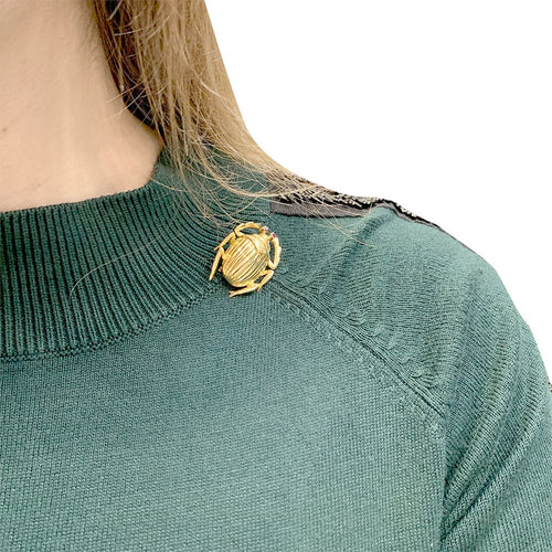 Broche Clip Scarabée or jaune. 58 Facettes 32169