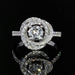 Ring 50 White gold diamond flower ring 58 Facettes 21-722
