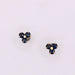 Earrings Stud earrings in yellow gold, trilogy of sapphires 58 Facettes