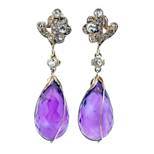 Boucles d'oreilles Boucles d'oreilles améthyste, diamant 58 Facettes EB13D5FC969440BFAECD8C09B19B3B4E