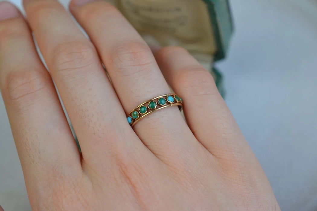 Bague Anneau ajouré de Turquoises 58 Facettes Ref1661