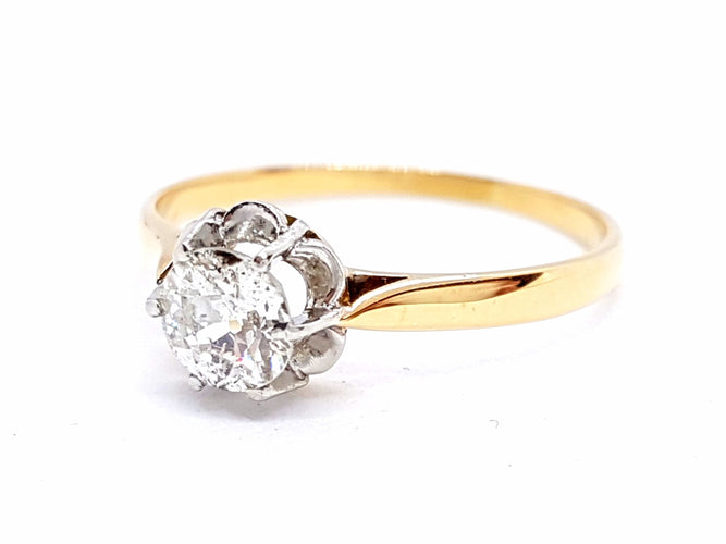 Bague 55 Bague Solitaire Or jaune Diamant 58 Facettes 05764CD