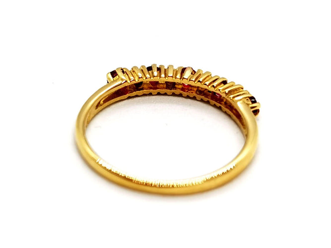 Bague 50 Bague Demie alliance Or jaune Rubis 58 Facettes 1292341CN