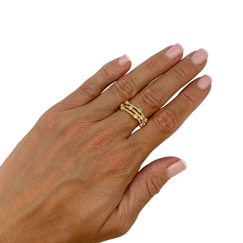 Bague 56 Bague or jaune diamants. 58 Facettes 31771