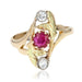 Bague 55 Bague ancienne rubis diamants Art nouveau 58 Facettes 22-478