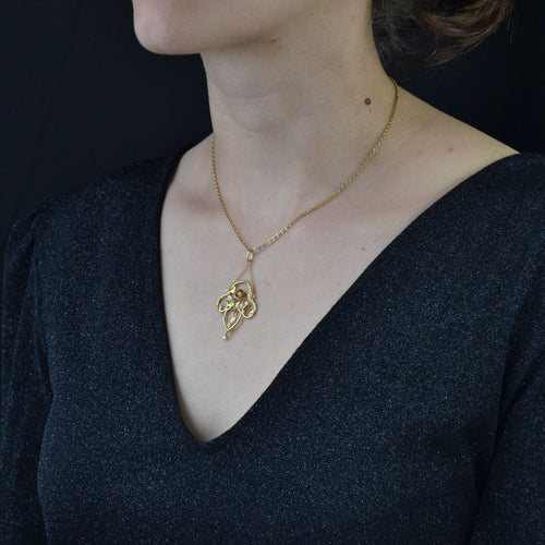 Pendentif Pendentif ancien perles et grenats 58 Facettes 19-188