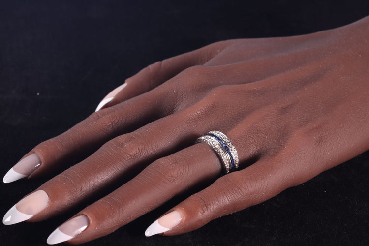 Bague 54 Alliance, rubis, saphirs, diamant 58 Facettes 22350-0261