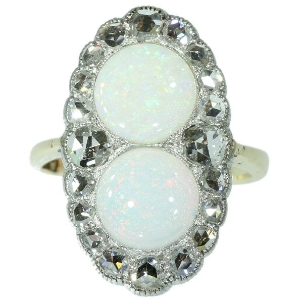 Bague 52 Bague diamant, opale cabochon 58 Facettes 14349-0129