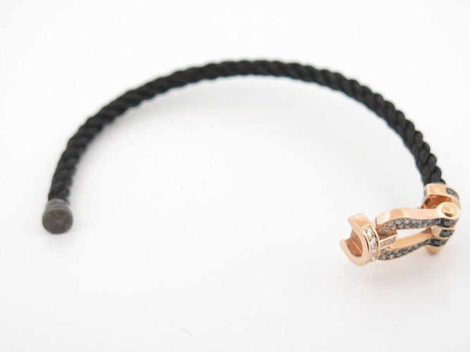 Bracelet bracelet FRED force 10 gm manille or rose diamant blanc & noir 58 Facettes 253276