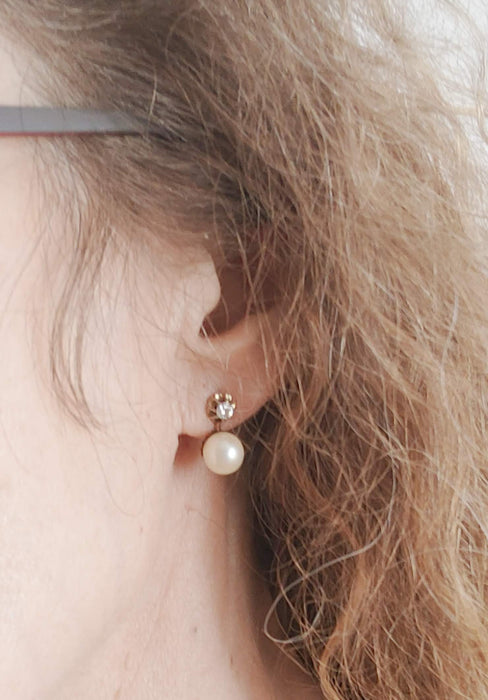 Boucles d'oreilles Boucles d'oreilles perles & diamants 58 Facettes
