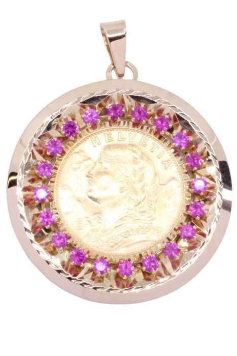 Pendentif PENDENTIF 20 FRANCS SUISSE RUBIS 58 Facettes 075341