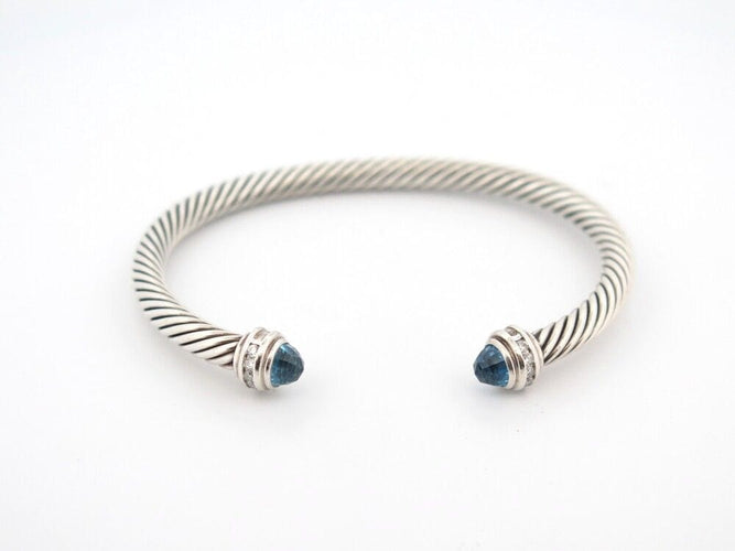 Bracelet bracelet DAVID YURMAN cable mm argent 925 5mm diamants topaze 58 Facettes 257556