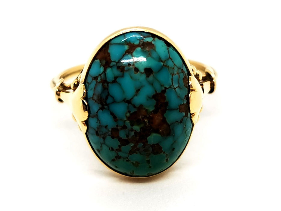 Bague Bague Or jaune Turquoise 58 Facettes