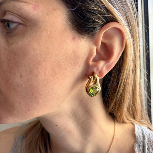 Bulgari Peridot Ruby 18 Karat Yellow Gold Earrings 58 Facettes