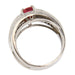 Bague 55.5 Bague en or blanc avec rubis et diamants certifiés IGI 58 Facettes G3477