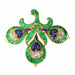 Antique French Fleur de Lys Brooch, Intense Green Essence (emeralds, sapphires, diamonds) 58 Facettes 23167-0365