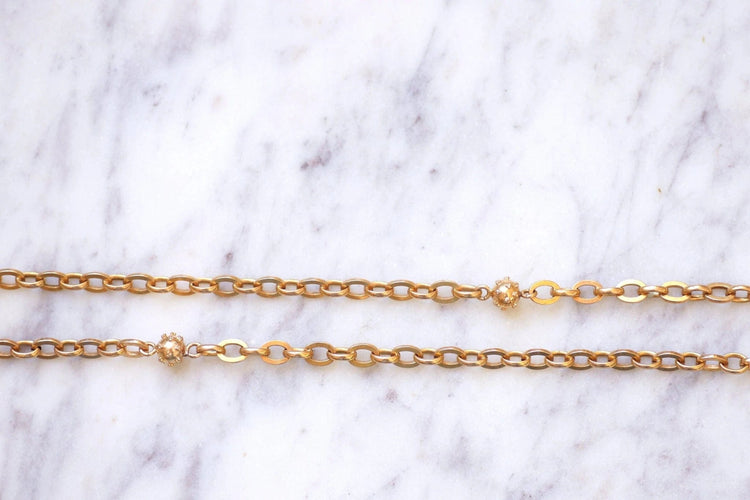 Collier Sautoir ancien en or rose 58 Facettes