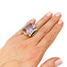 Ring 53 Tank ring in pink gold, amethyst, diamonds. 58 Facettes 31369