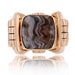 Ring 56 Antique signet ring in gold and zoned agate 58 Facettes 23-100