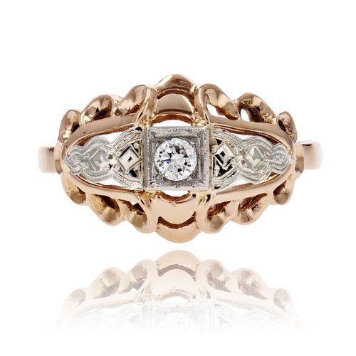 Bague 55 Bague ajourée diamant vintage 58 Facettes 18-323A