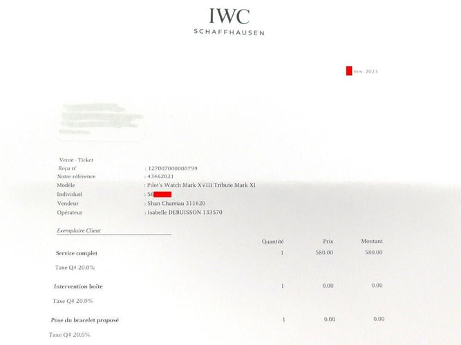 Montre montre IWC pilot s mark xviii tribute to mark xi acier 40mm auto full set 58 Facettes 256260