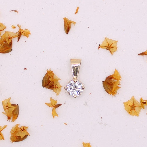 Pendentif Pendentif Solitaire diamant or jaune 4 griffes 58 Facettes