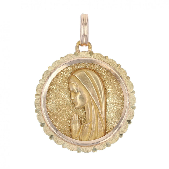 Pendentif Médaille or Vierge Marie en prière 58 Facettes 18-217B