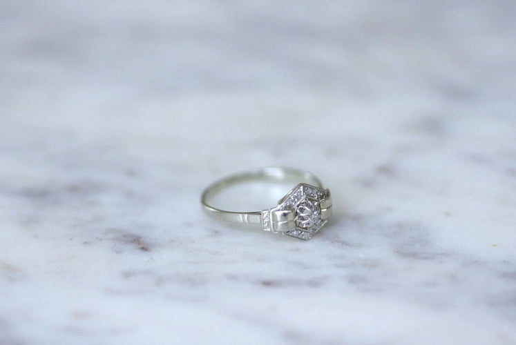 Bague Bague Art Déco géométrique diamants 58 Facettes