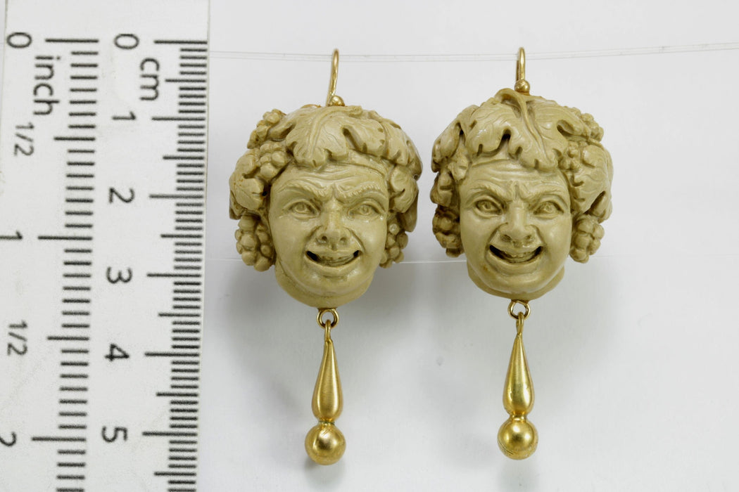 Boucles d'oreilles Boucles d'oreilles Bacchus Or camées de lave 58 Facettes 7396